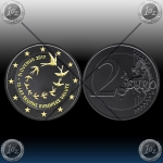 2 EVRO SLOVENIJA  2017 "10. obletnica evra v Sloveniji"  Black Rhodium + 24k Gold